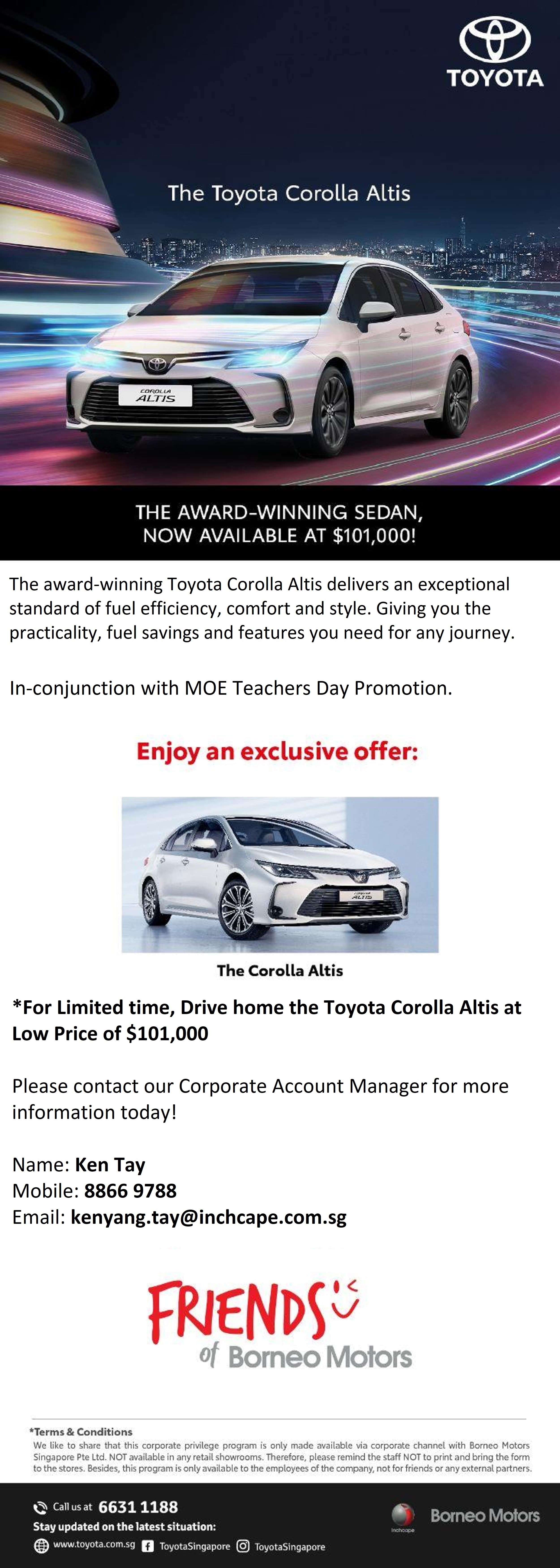 Toyota Borneo Motors Exclusive Offer Ministry of Education Sports